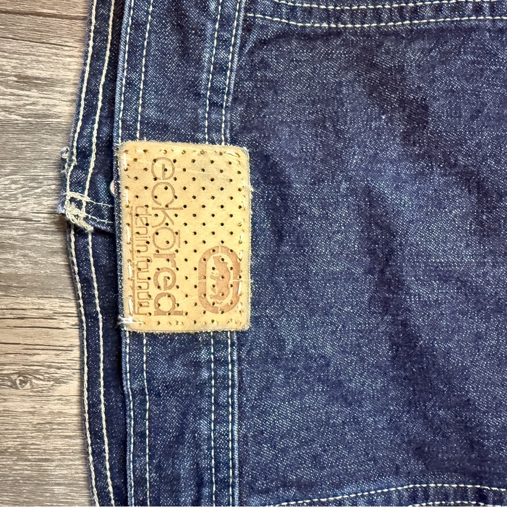Ecko Red Denim Jacket Womens M Dark Wash Y2K Vintage Streetwear Trucker - Picture 7 of 7
